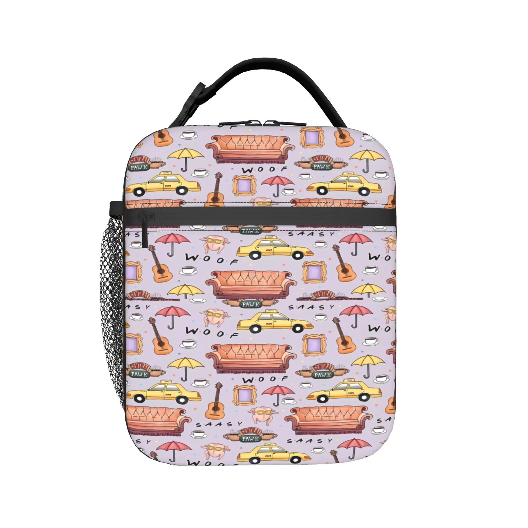 Custom Friends Logo Lunch Bag  Fun Lunch Box For Girls Travel Portable Cooler Bag Oxford Print Tote Food Bags
