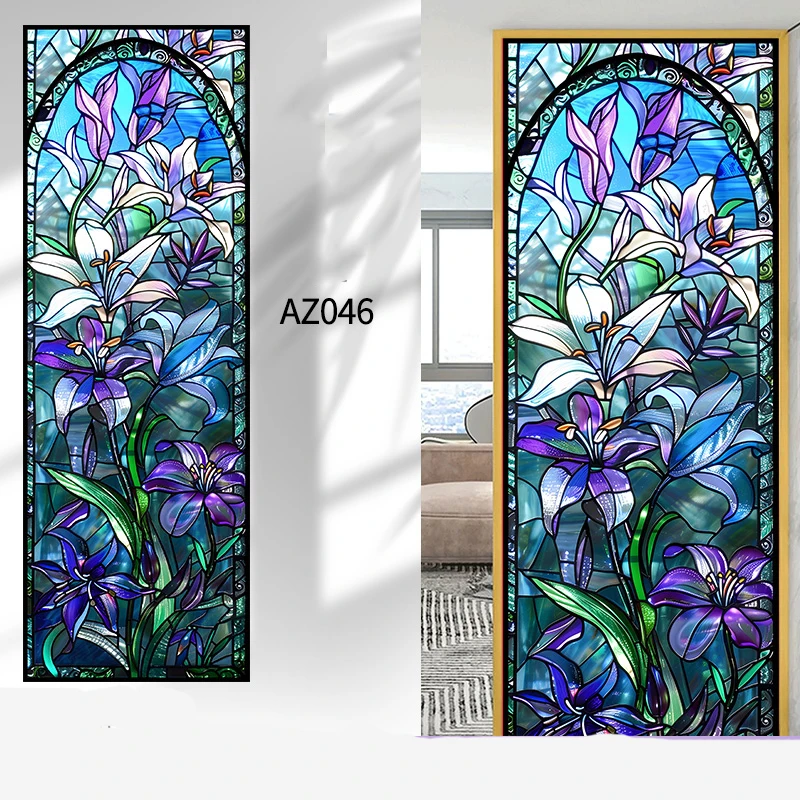 الكلاسيكية الأزهار ساكنة تتشبث الخصوصية نافذة الفيلم مبهمة الملون روز تتشبث الزجاج ملصق حورية البحر الحمام الأفلام الزخرفية #6