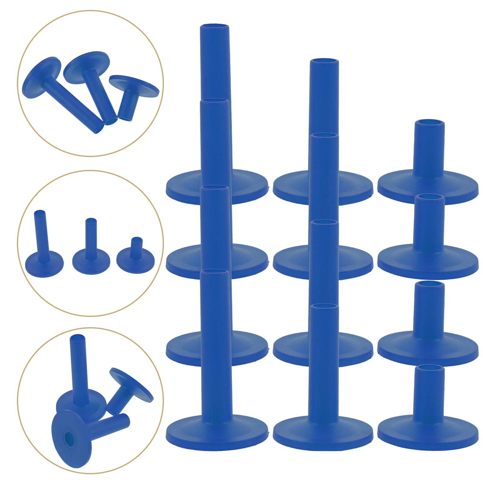 

12 Pcs Musical Instrument Accessories Drum Set Cymbal Replacement Sleeves Kit Blue Plastic