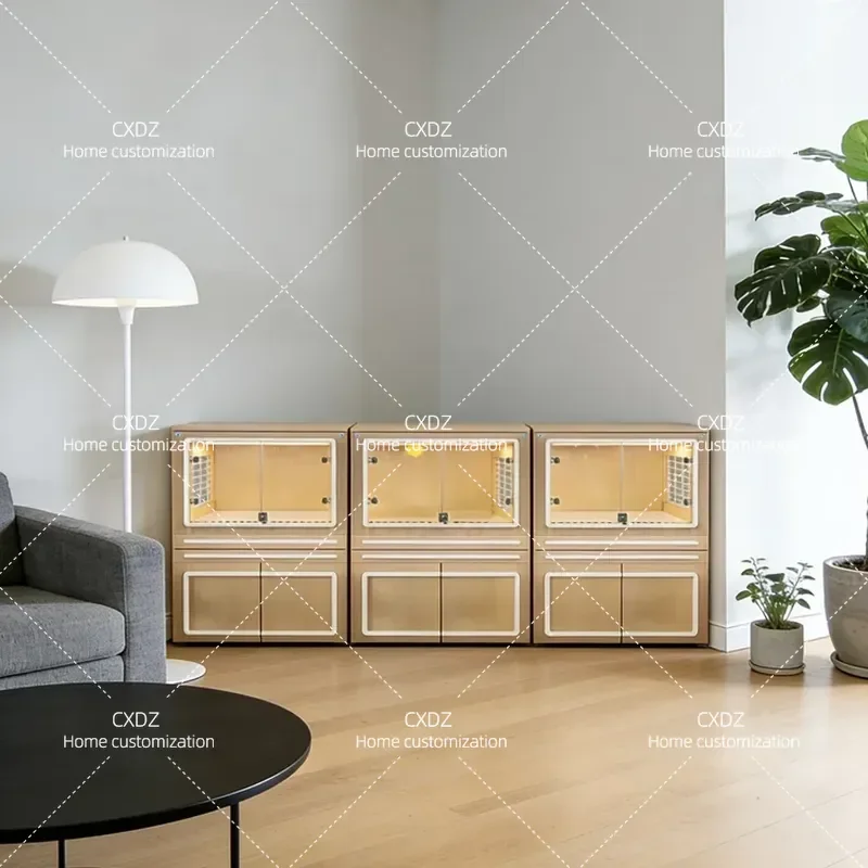 Small Medium Rabbit Cage Indoor Pet House Anti Spray Urine Nest Villa with Toilet for Dogs Customizable Furniture