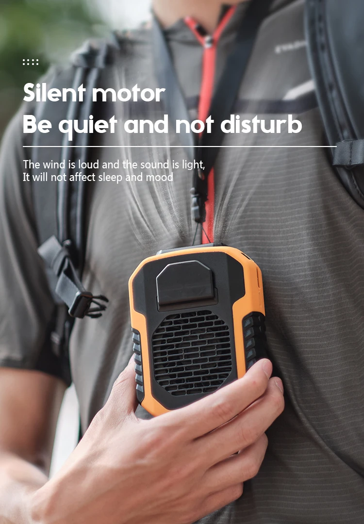 Kinscoter 6000 mAh hängender Hals-/Taillenventilator, USB-Mini-tragbarer wiederaufladbarer Ventilator für Outdoor-Camping, Wandern, Klettern, Laufen, Sport – Detail 11