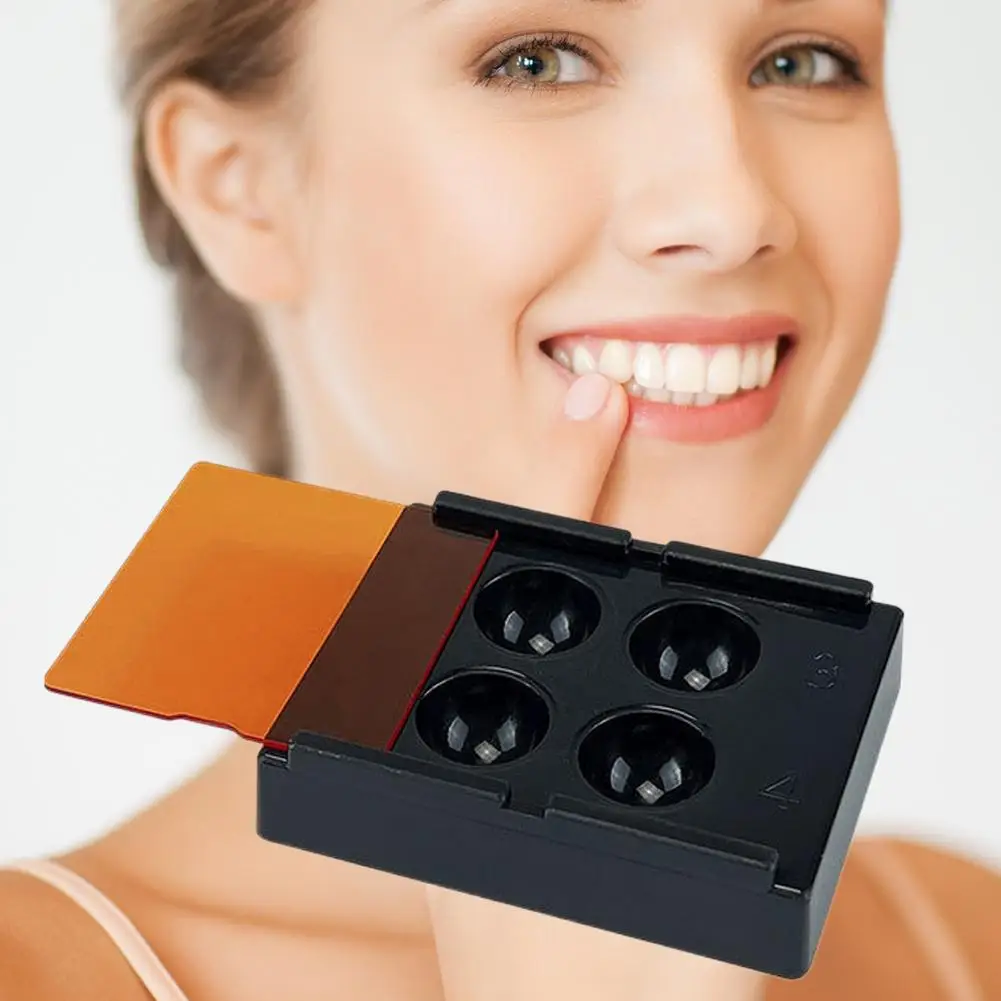 Caixa de Luz Odontológica com 4 Furos para Mistura de Resina Composta, Estojo de Armazenamento à Prova de Luz para Tonalização de Cores, Material para Dentista