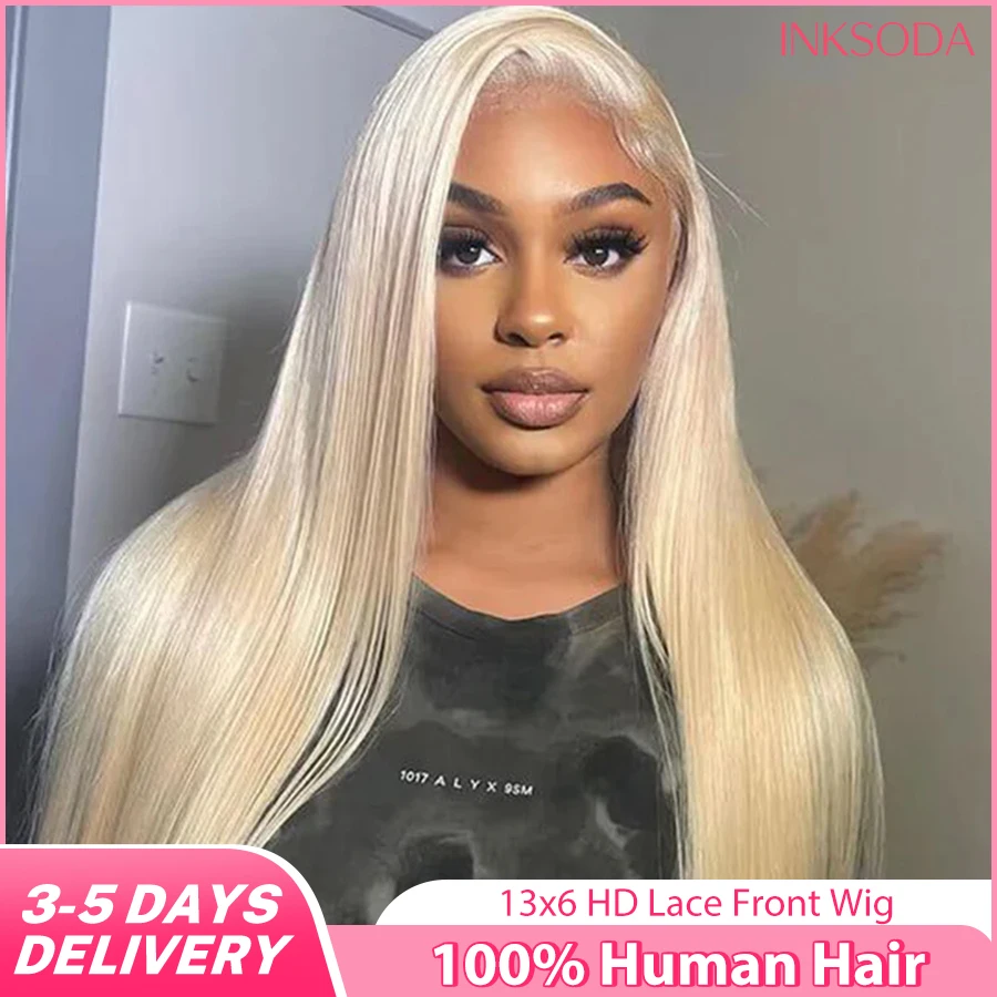 613 شعر طبيعي مفرود شعر مستعار 13x6 HD الدانتيل الباروكات الأمامية 613 العسل شقراء مستقيم البرازيلي الدانتيل الباروكة الأمامية 220 الكثافة 40 بوصة