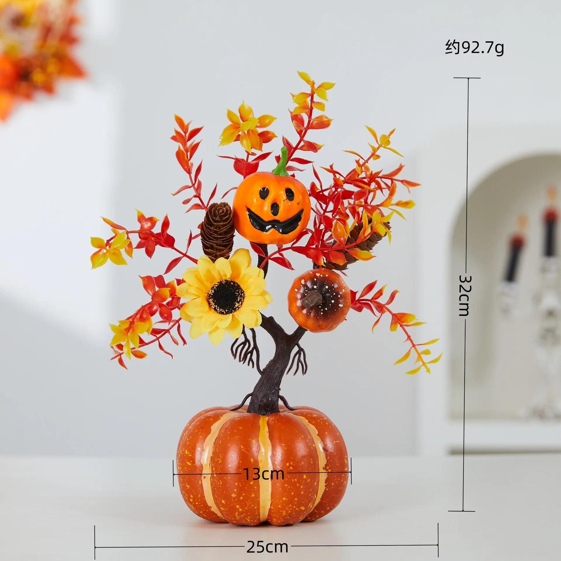 Autumn Harvest Festival Halloween Thanksgiving Decorations Eco-friendly Lifelike Red Fruit Pumpkin Maple Leaf Ornaments