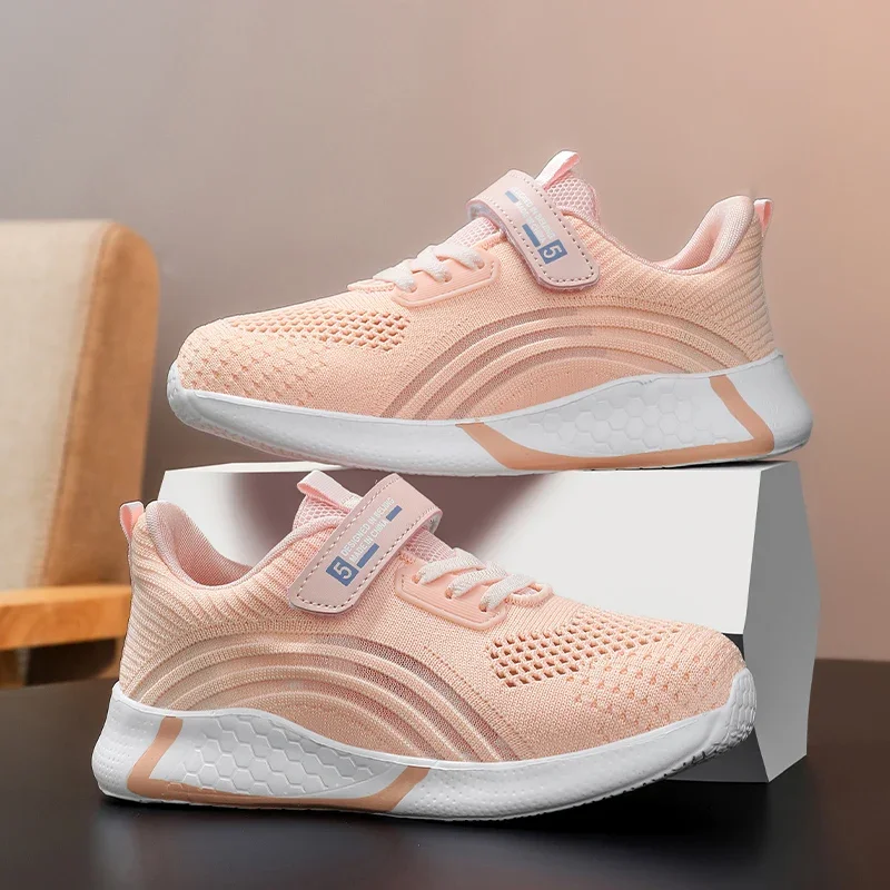 

Cute Girls Casual Shoes White Mesh Sneakers Student Kids Summer Sock Footwear Fashion Children Sport Shoes Tenis Running Autumn