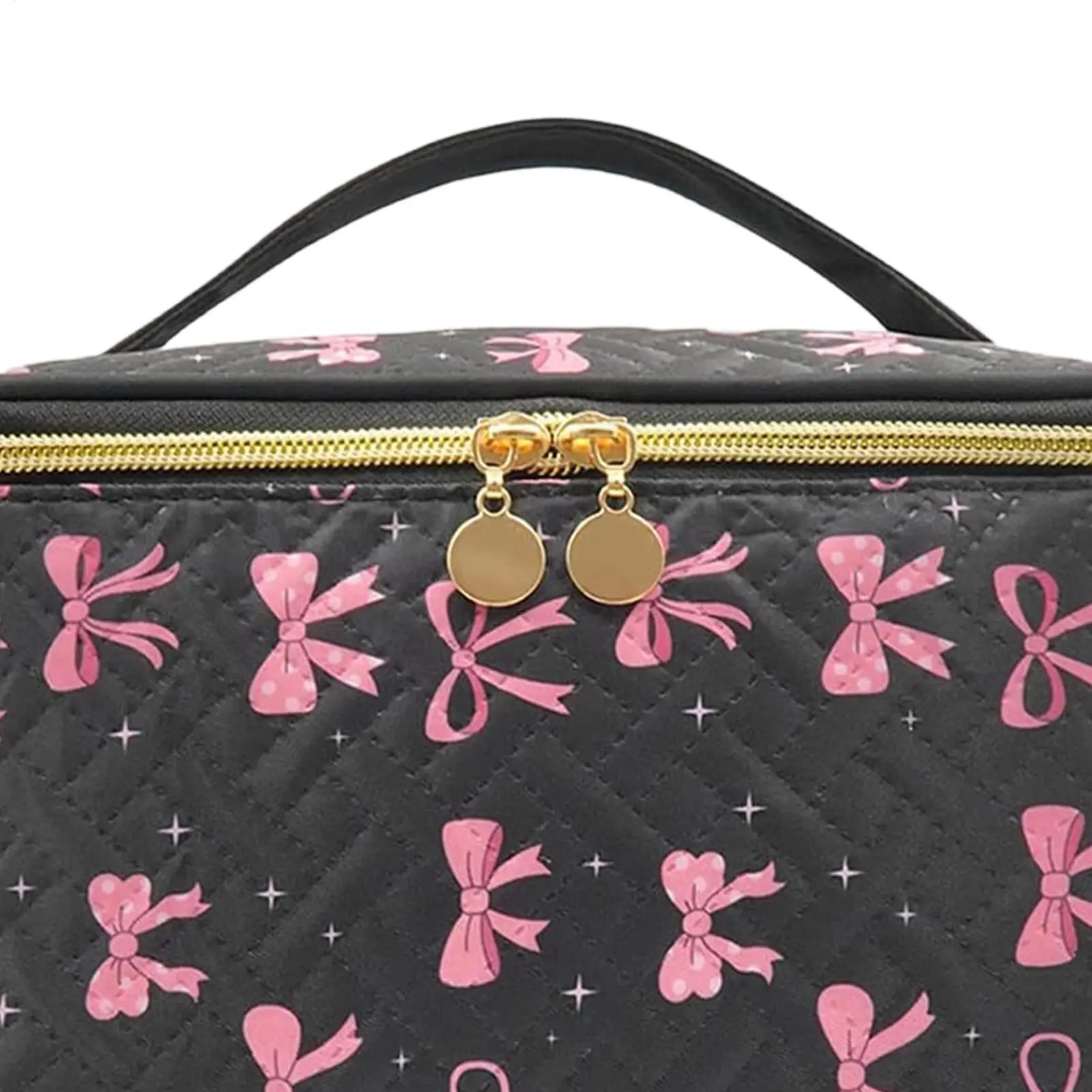 

Кейс для маникюра и педикюра, органайзер для косметики с черным бантом, дорожный футляр для инструментов для маникюра, педикюра, ухода за волосами и художественных работ.