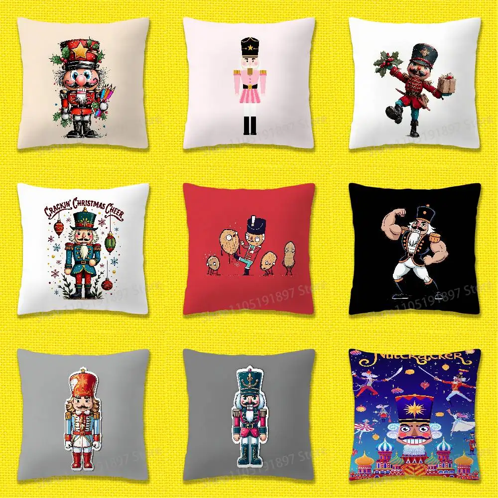 

Christmas Russia Nutcracker Soldier Throw Pillow Case For 30x30cm 40x40cm 45x45cm 50x50cm 55x55cm Square Sofa Pillowcase Shell