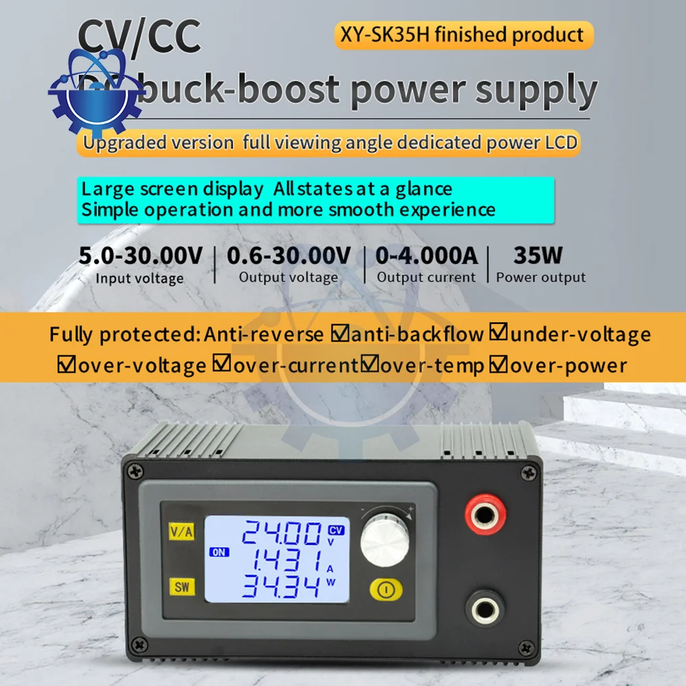 DC 0.5-30V 4A With LED Display Buck Boost Converter Variable Voltage Regulator Adjustable Voltage Regulated Lab Power Supply