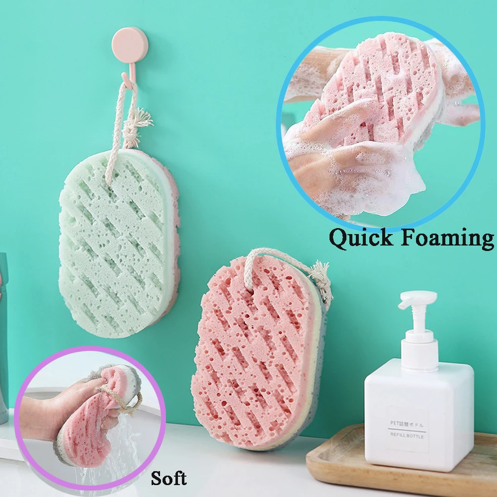 Bola de baño de esponja para frotar la ducha, exfoliación de cuerpo entero, cepillo de masaje, depurador corporal, accesorios de baño, 1 unidad