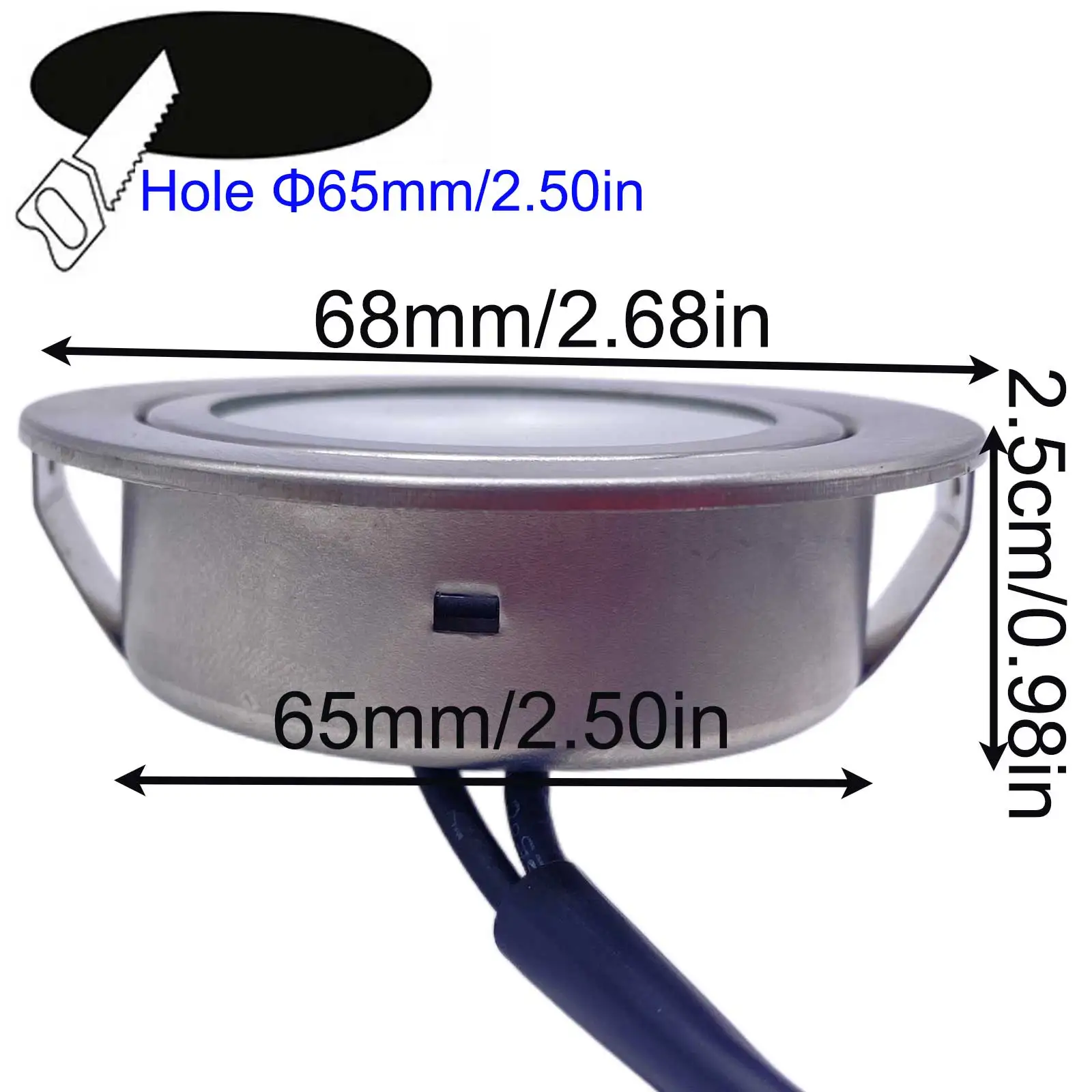 Picture 4: 2-Pack AC 12V 20W Recessed Puck Lights for 60mm/2.50in Hole Kitchen Hood Undercabinet Lamp Closet Cupboard Display Lighting Bulb