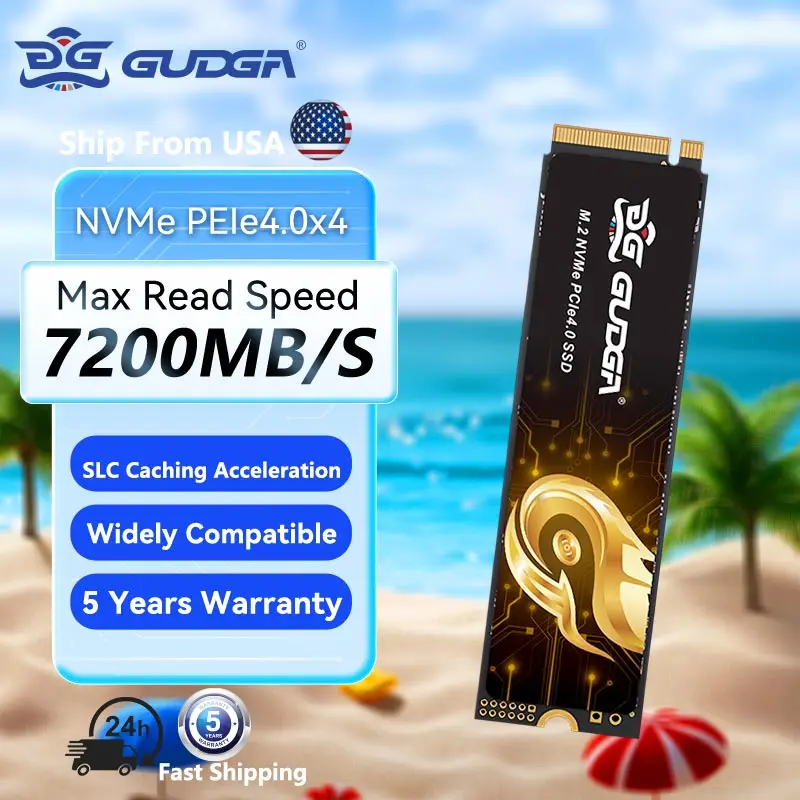 

GUDGA SSD 7200MB/S NVMe M.2 2280 PCIe4.0x4 TLC Internal Solid State Drive 1TB 2TB 4TB For PS5 Laptop PC Desktop