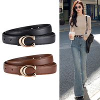 New Soft C-type Smooth Buckle Belt Business Versatile Casual Belt Fashion Women's Clothing Accessories Wholesale