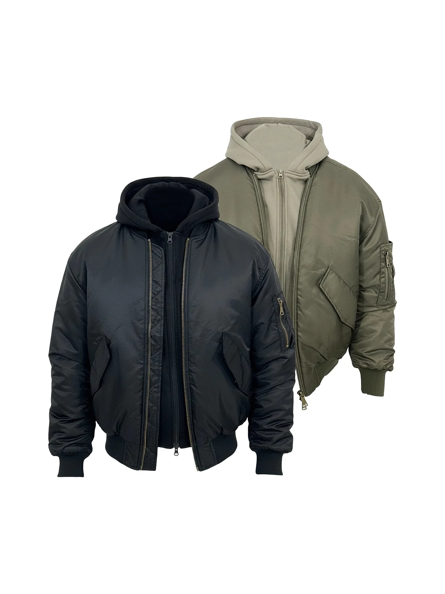 

American Retro ort CleanFit Faux Two-Piece Workwear Cotton Jaet Men Winter Thiened Fce Lined Versatile Cotton Coat