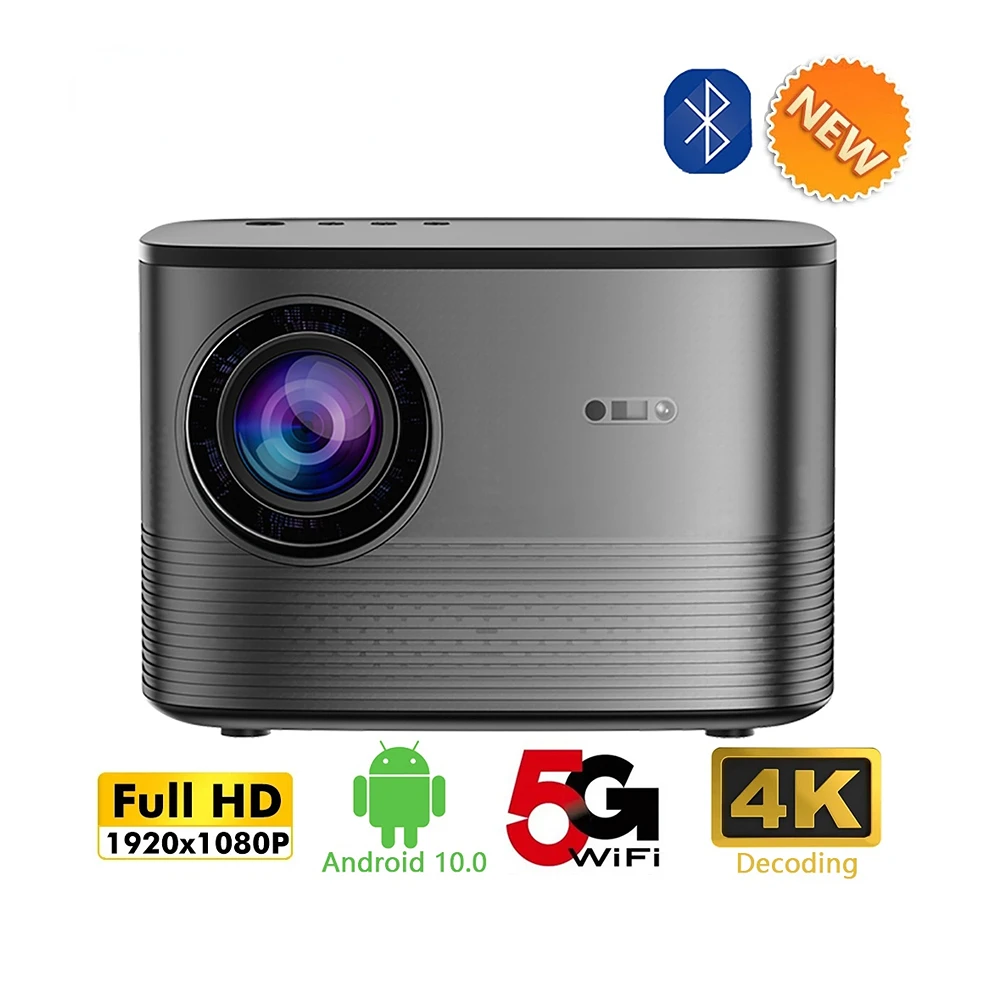 Système de cinéma maison pour téléphone portable, Android 10.0, prend en charge les appareils d'affichage 4K 1920x1080, projecteur vidéo F18, mise au point électronique
