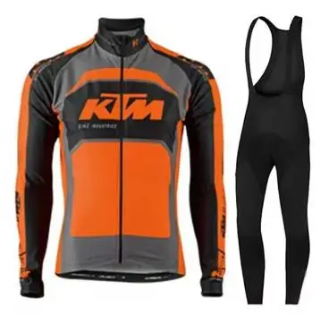 KTM Men\'s Cycling Clothing Clothes Long Sleeve Man Maillot Jersey Leg Set Bicycle Sleve Breathable Mtb Pants Bib Automn Autumn