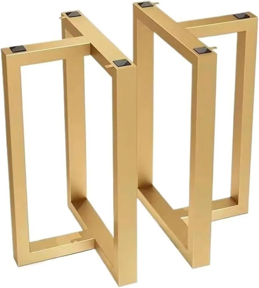 

Furniture Legs Wrought Iron Furniture Feet Replacement Thickened Metal Dining Table Legs 2 Pcs Desk Legs Study Support Legs(Gold