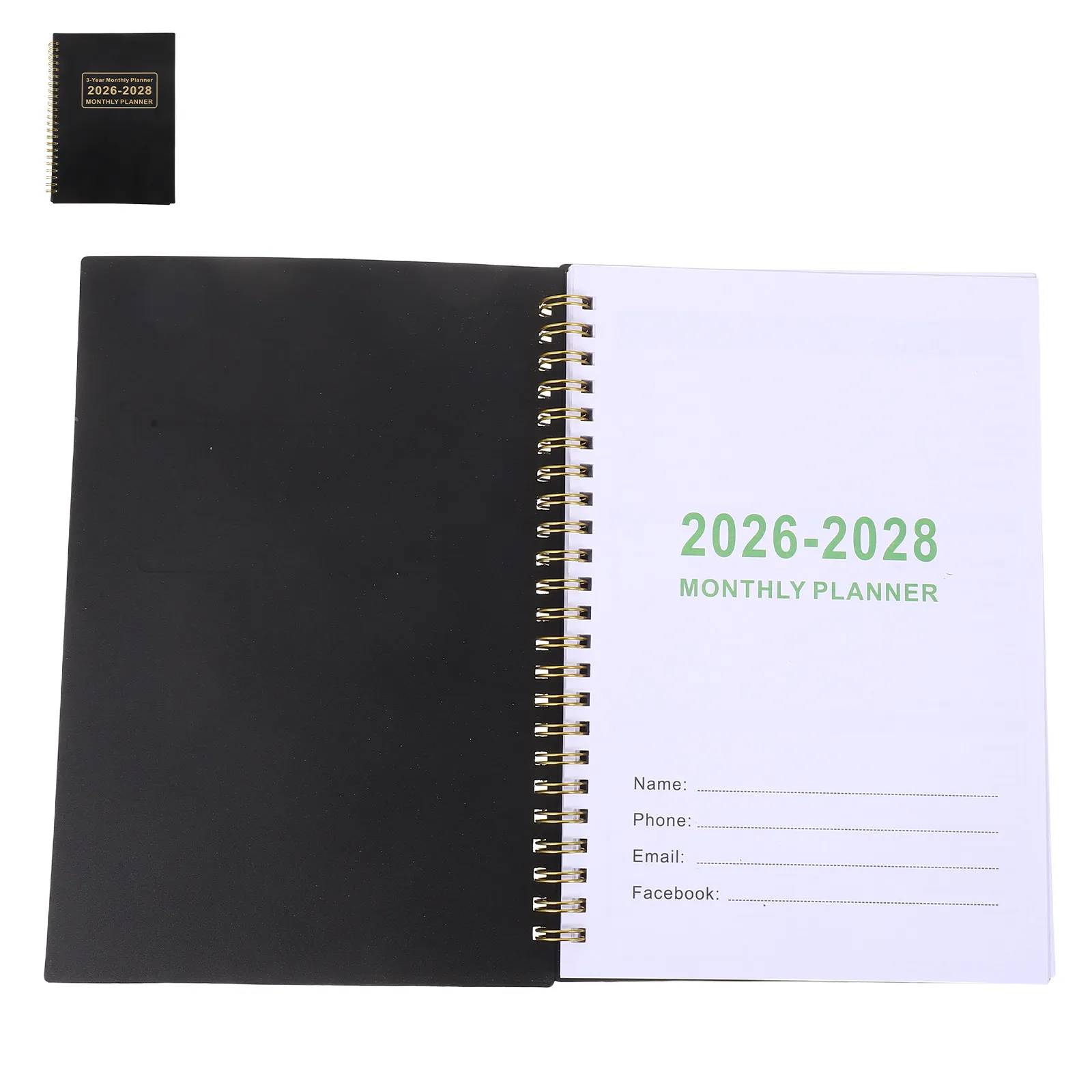 Monthly Calendar Planner Notebook 2026-2028 Monthly Academic Planner Portable Agenda Schedule Notepad for Study Work Goal