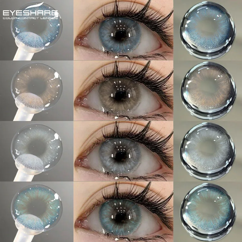 EYESHARE 1 Paar farbige Kontaktlinsen für Augen, blaue Augenlinsen, graue Pupillenlinse, 6 Monate Einweglinsen, grüne Augenkontaktlinsen