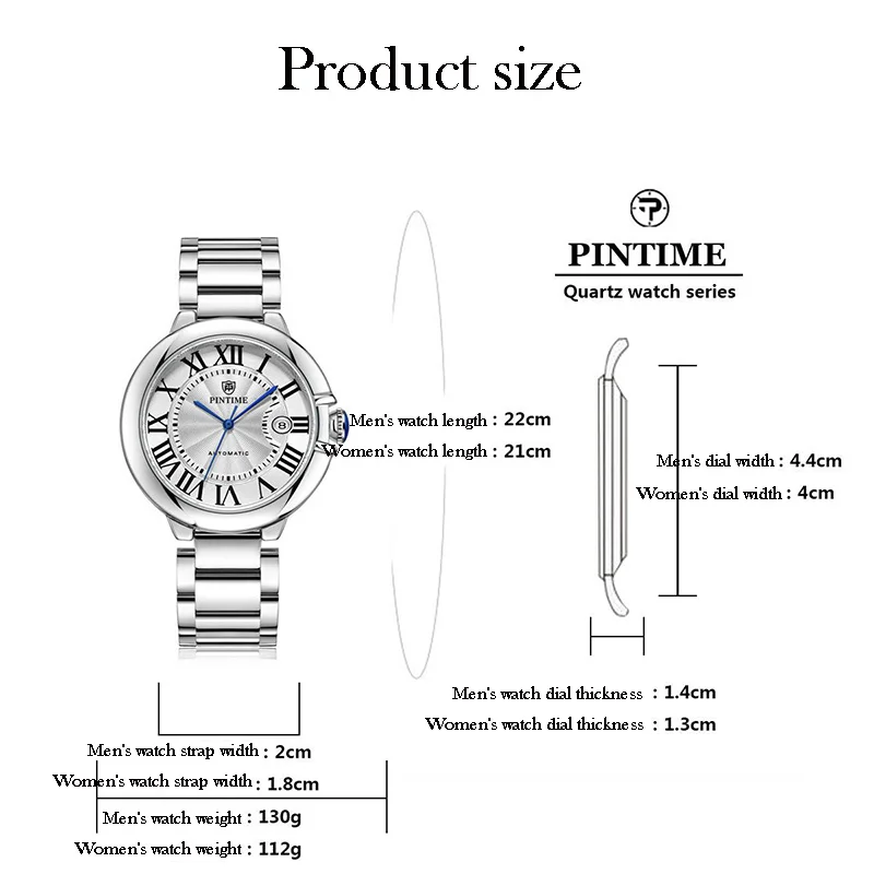 Couple Watch Automatic Mechanical Watches Luxury Advanced Brand Men Women Love Waterproof Stainless Steel Clock Reloj Gift