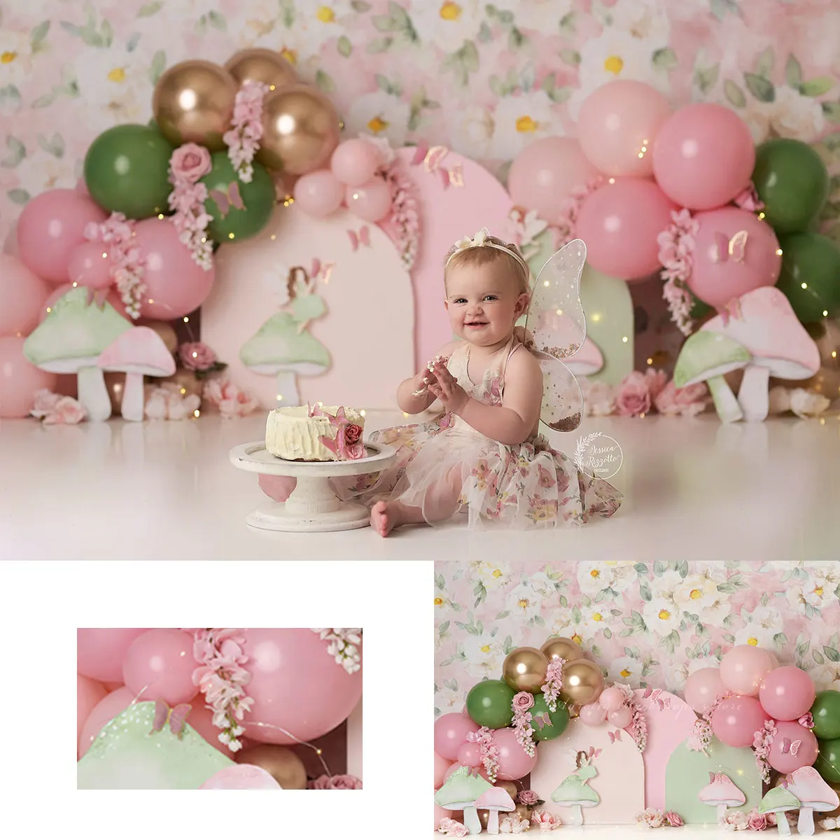 

Fairy Flowers Backdrop Kids Adult Photography Portrait Props Baby Girl Photocall For Photostudio Balloon Arch Background