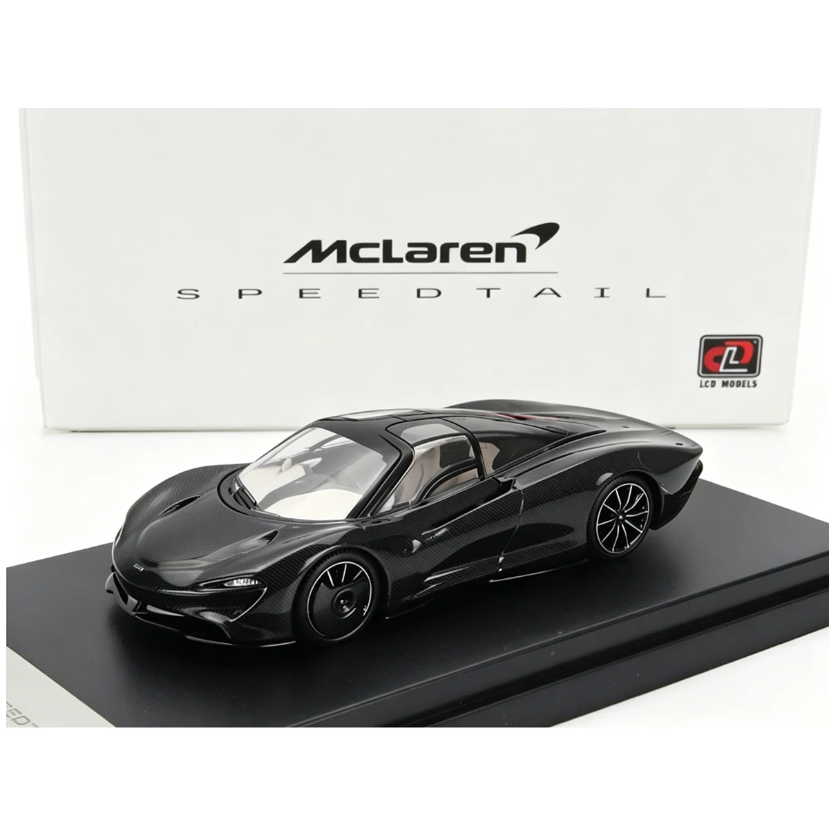 lcdモデル-1-64-マクラーレン-スピードテール-フルカーボンファイバー-ブラック-ダイキャストモデルカー-ディスプレイベース付き-在庫あり-即日発送可能