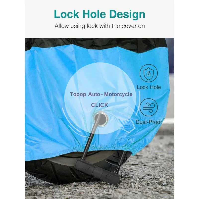 Motorcycle Cover 3 Layer Anti Aging Dust UV Resistant with Lock Holes for All Season Outdoor Motorbike Protection