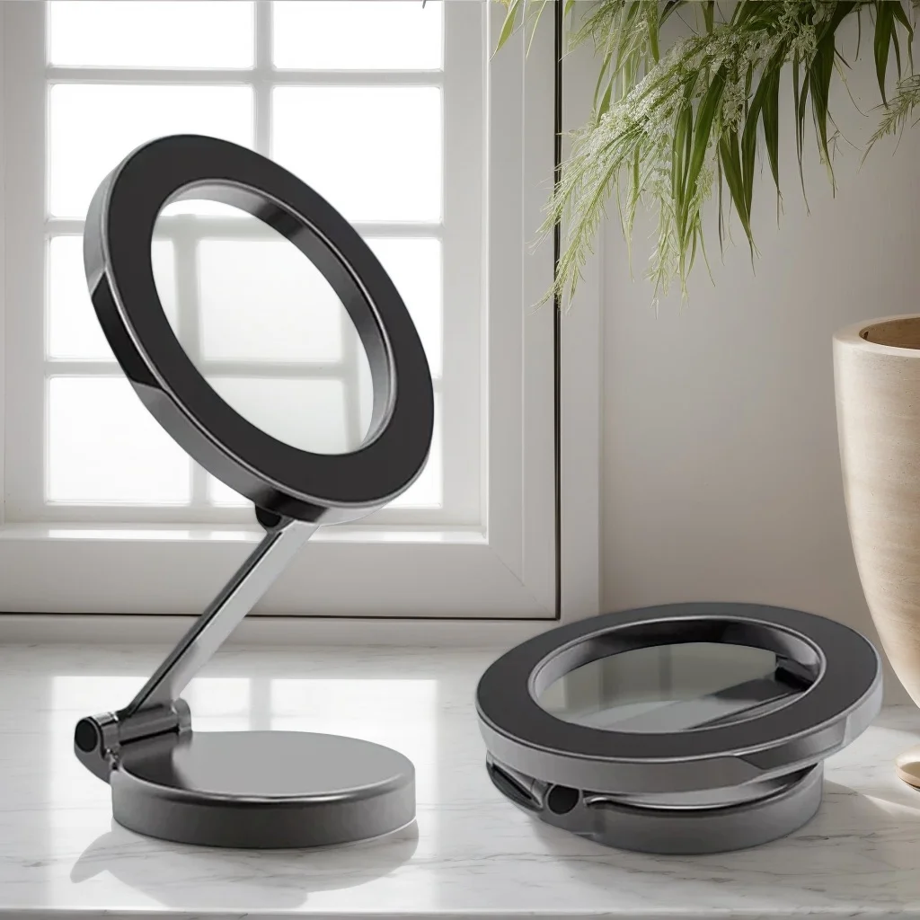 

Складной магнитный автомобильный держатель для телефона из сплава — 360° ° Регулируемое магнитное крепление для iPhone 15/14/13/12/Pro (компактный дизайн Mac-Safe)