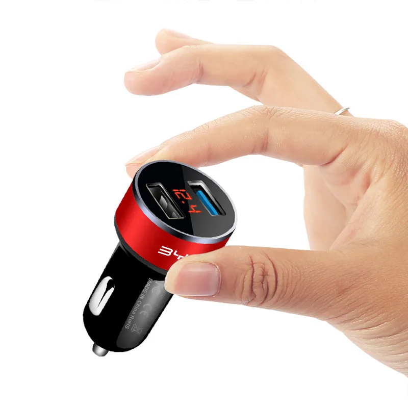 2 USB Ports Fast Charging Digital Display Car Chargers Auto Parts For BYD Qing Song Tang Yuan F3 I3 F0 F6 S6 S8 E5 E6 G3 G6 L3