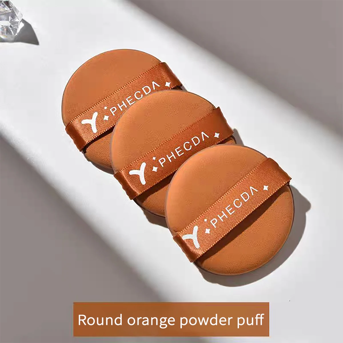 10 pçs maquiagem puff ferramentas de maquiagem accessorie conjunto de sopro de maquiagem uso seco adequado para fundação pó puffs não comer pó laranja