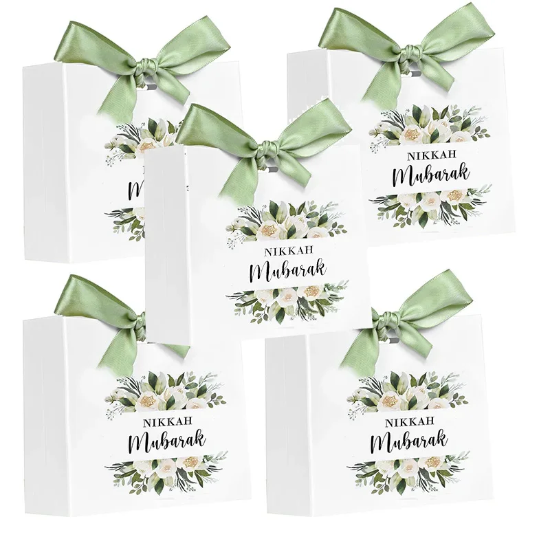 5pcs Nikkah Mubarak chocolate candy gift boxes Islamic Muslim Wedding Shaadi Celebration Decoration welcome thank you favor