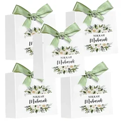 5pcs Nikkah Mubarak chocolate candy gift boxes Islamic Muslim Wedding Shaadi Celebration Decoration welcome thank you favor