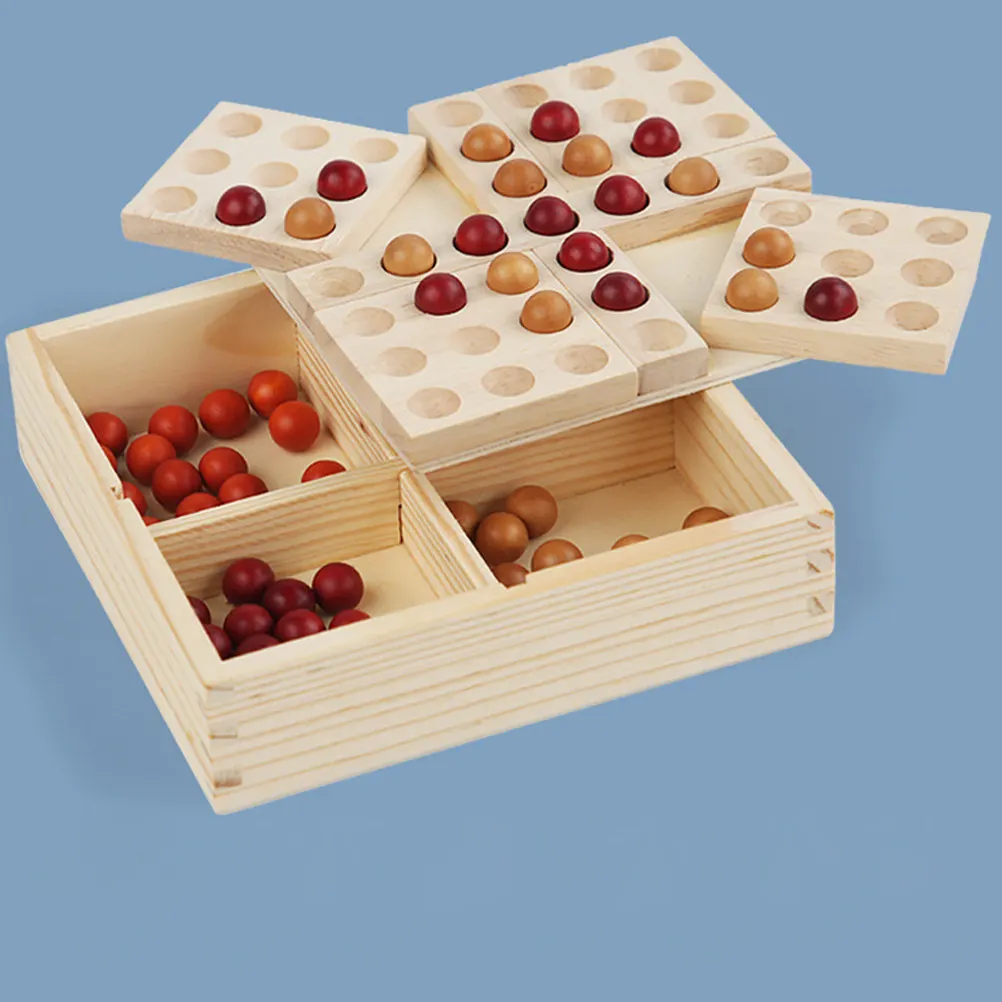 

Набор деревянных настольных игр 5 в ряд с вращающейся доской, портативная развивающая стратегическая игра для детей и взрослых