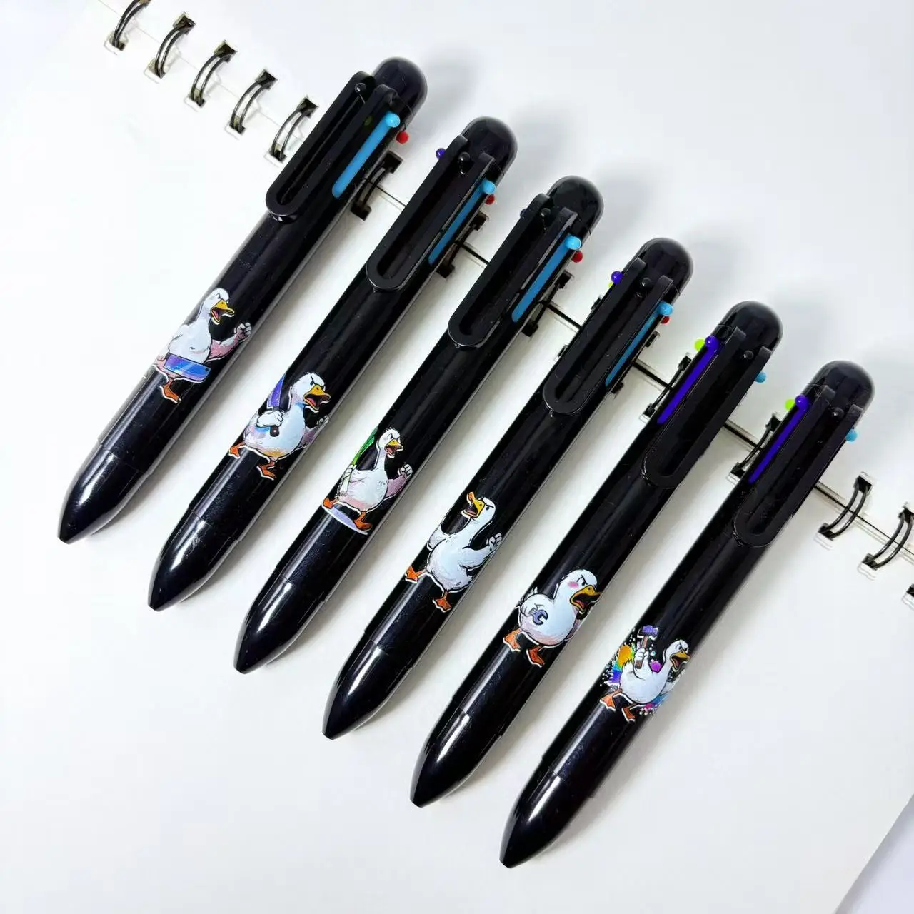 6pcs/12pcs 창의적인 큰 거위 테마 볼펜, 사무실 사용, 선물 제공 및 학습에 적합한 학생용 필기구