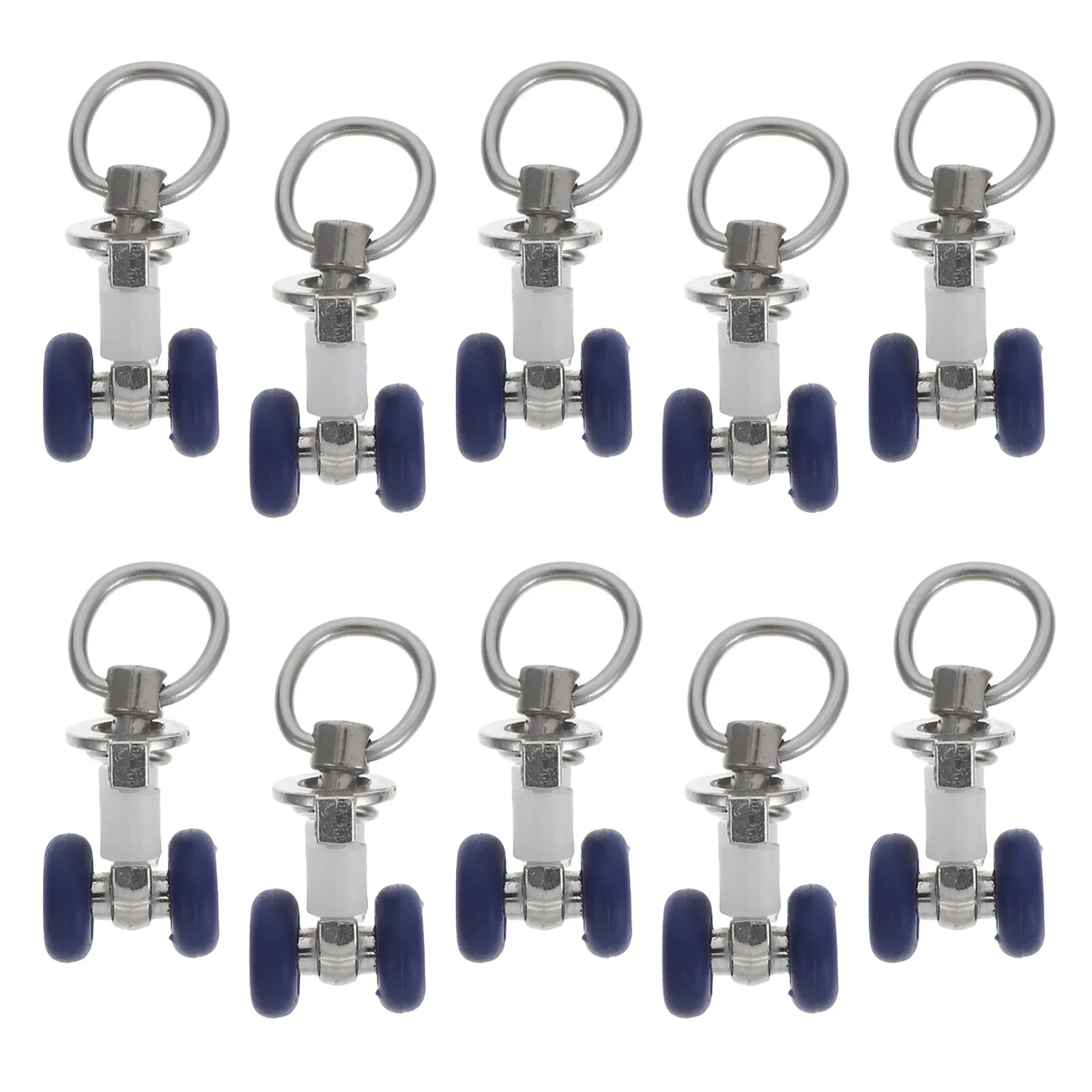 10Pcs Curtain Track Rollers Silent Wheel Gliders Quiet Slide Runners Hooks Pulley for Ceiling Wall Mount Curtain Rail System