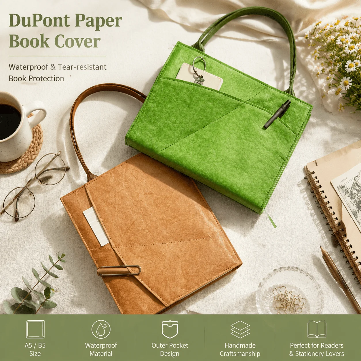 A5 B5 Universal Specialty Paper Material Book Cover Bag Waterproof Wear Resistant Book Protector Cover Stationery Supplies