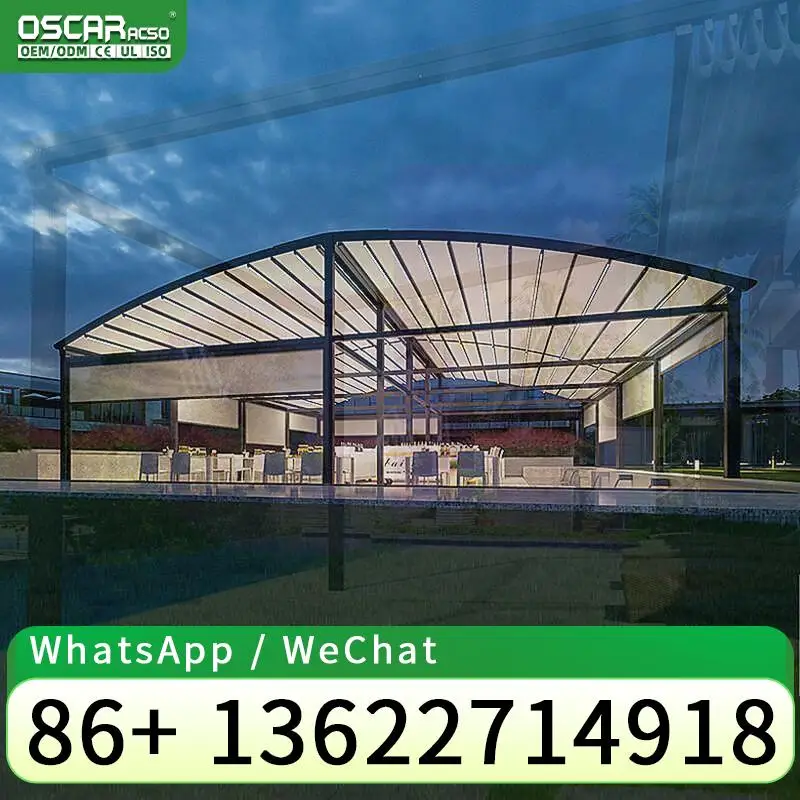 New Design Patio Canopy Sunshade Waterproof Retractable Outdoor Shelter for Terrace Balcony Garden Retractable Canopy Pergola