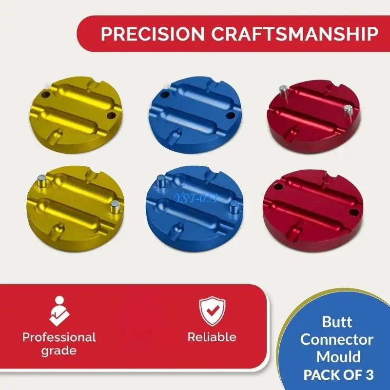 E15A Wire Crimping Mold Double Cavity Butt Connector 22-18AWG / 16-14AWG / 12-10AWG For Household Device And Auto Wiring