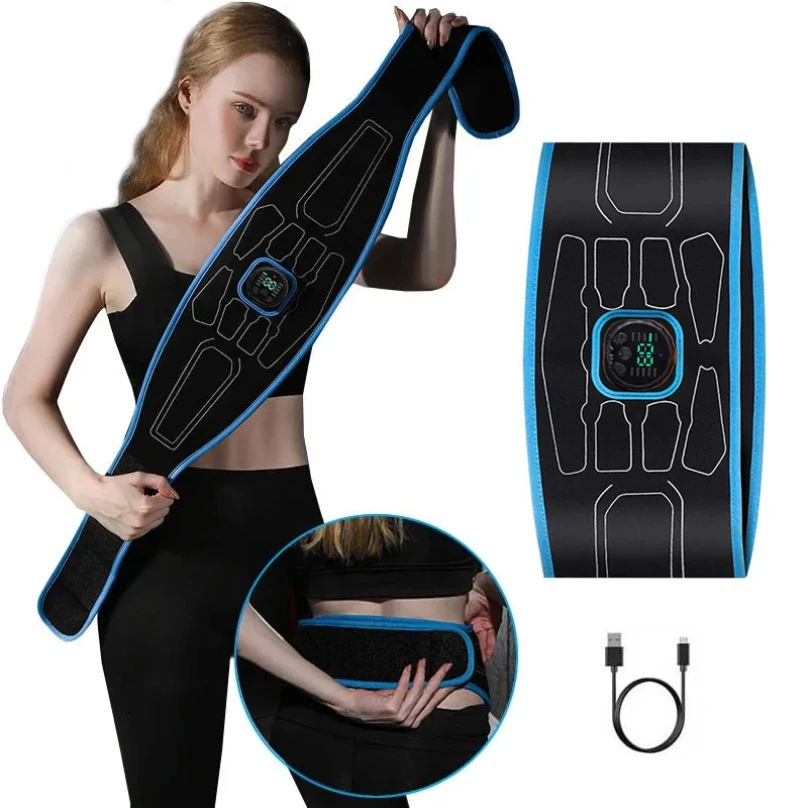 

Electric Muscle Stimulation Muscle Toner EMS Abdominal Toning Belt Waist Trainer Slimming Belts Fitness Workout Equiment