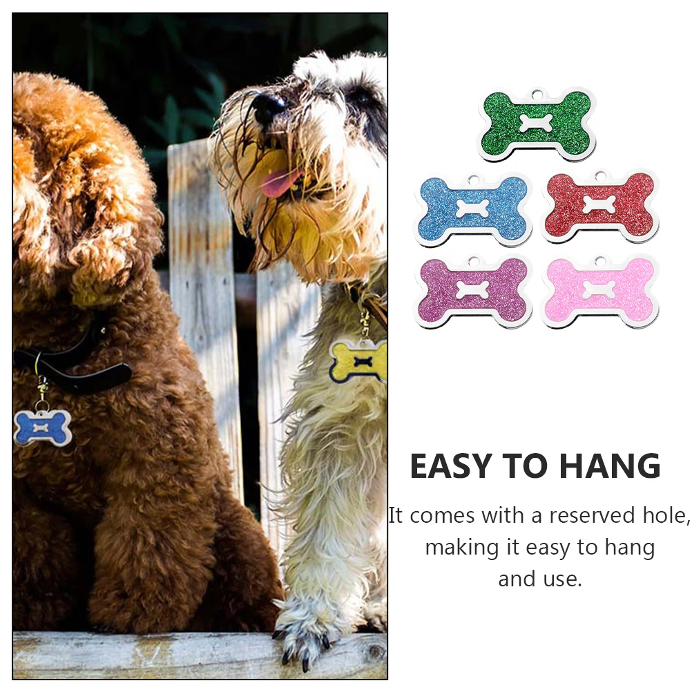 

5 Pcs Identity Plate Pendant Pet Engraving Tag Supply Cat Tags Dog Collar Alloy Name