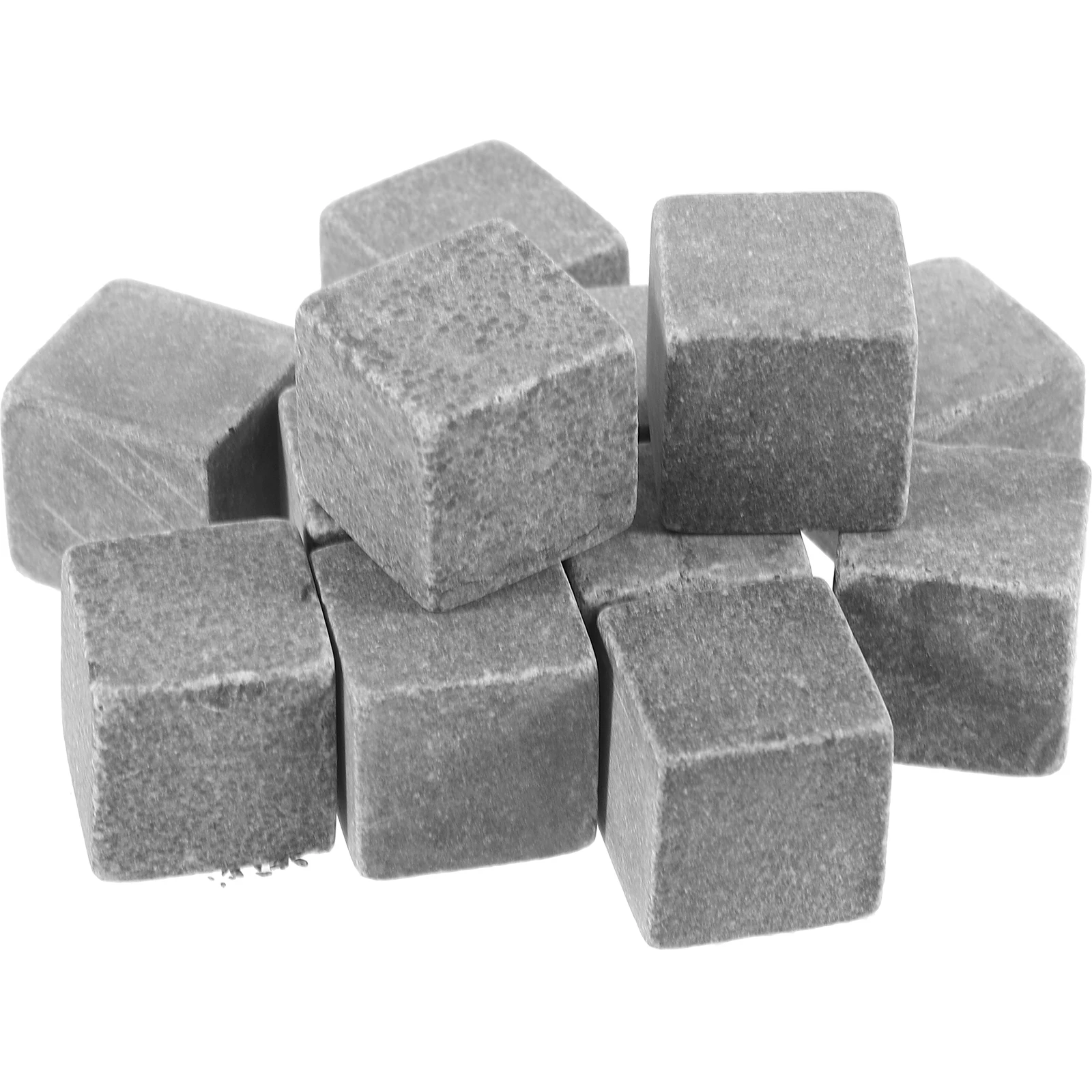 

12 Pcs Whiskey Stones Grey 2x2x2 Size Reusable Ice Cubes Beverage Cooling Rocks Marble For Bourbon Gifts
