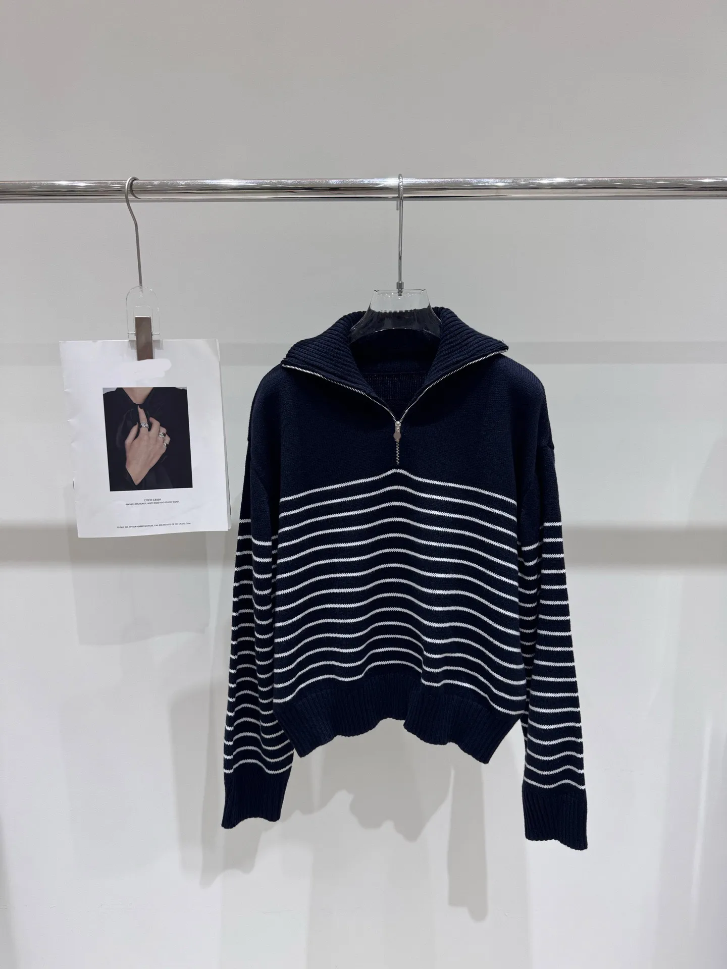 

Half Zip Striped Knitted Sweater 2025 Autumn Winter Women's New Hot Sale Casual Loose Long Sleeve Pullovers Tops F56