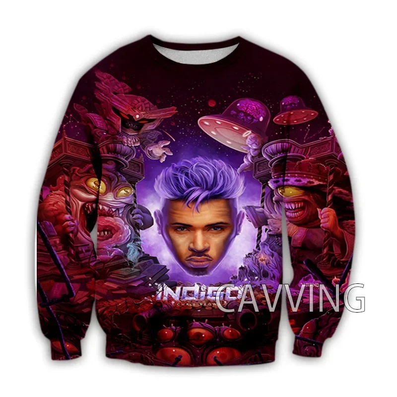 

New Fashion Women/Men's 3D Print Rapper Chris Brown Crewneck Sweatshirts Harajuku Styles Tops Long Sleeve Sweatshirts C01