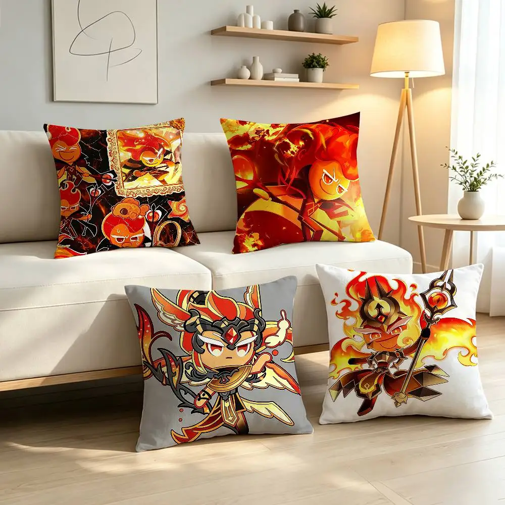 Cookie Run Fire S-Spirit  Pillow Case Pattern Printed Pillowcase For Living Room Sofa Cushion Cover