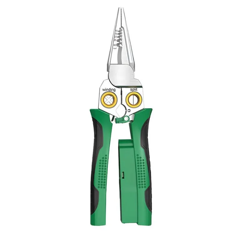 For 8 in 1 Stainless Steel Wire Stripper, Anti-skid Multi-functional Wire Stripper with Tester Pen Wire Stripper
