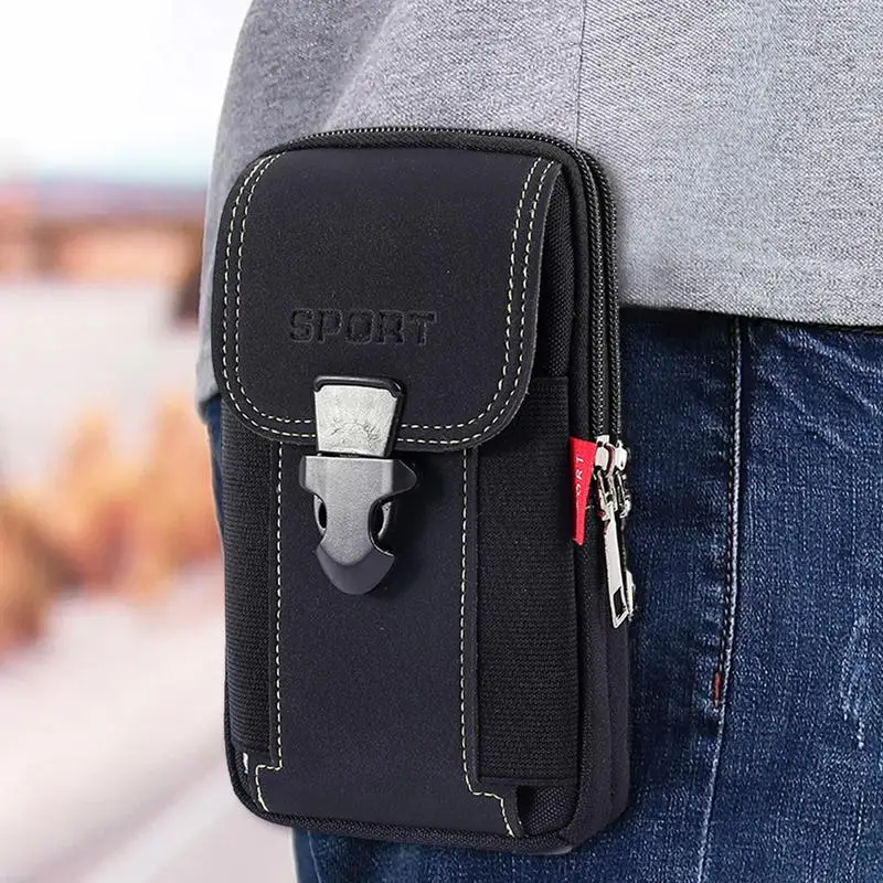 Belt Phone Case Multifunctional Phone Carrying Case Belt Mobile Phone Case For Men Large Smartphone Bag Belt Bag For Camping