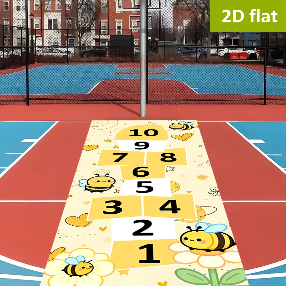 Bienen-Hüpfspiel Cartoon-Honigbiene Zahlen-Spiel Indoor-Spielzimmer Geburtstagsparty Foto-Hintergrund Heim-Dekorationen