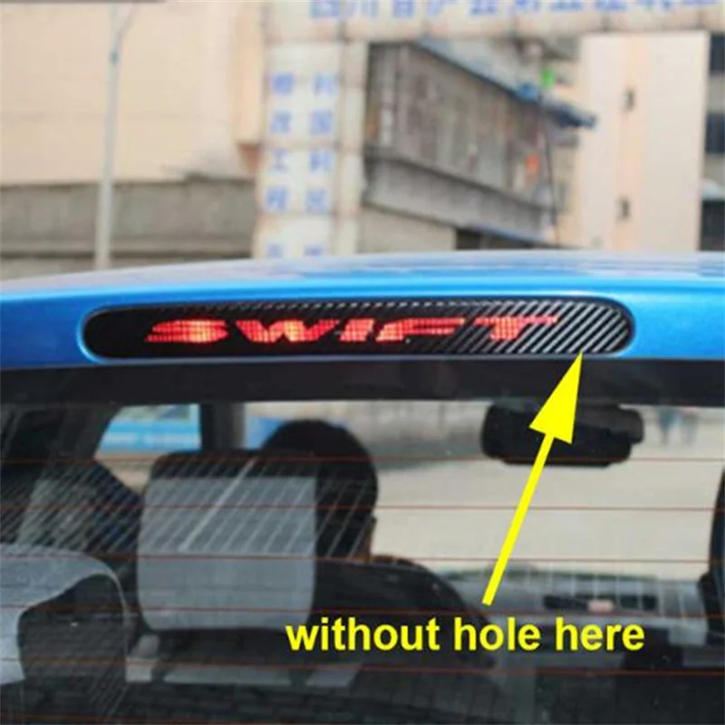 1PC Carbon Fiber Car Stickers Of High Mounted Stop Lamp High Brake Lights For Suzuki Swift