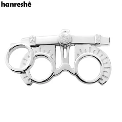 Hanreshe Medical Ophthalmology Pin Glasses Test Brooch with Crystal Zircon Badge Medicine Jewelry for Ophthalmologist