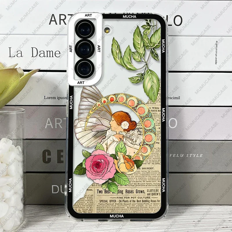 Case For Samsung Galaxy S24 S20 S21 S22 S23 A13 A21s A32 A33 A50 A52 A53 A73 A54 A14 Soft Cover Alphonse Mucha Art