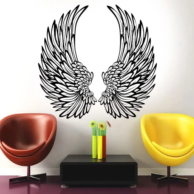 Angel Wings Wall Decal, Wings Vinyl Sticker Home Decor, Fashion Bedroom Decoration , DIY  Wallpaper Poster E525